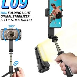RETRACK L09 Gimbal Stabilizers with Led Light Selfie Stick 360 Rotation Video Stabilizer Tripod-image-56