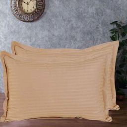 the conversion Beige Striped 210 TC Cotton Pillow Covers (Set of 2)-picture-23
