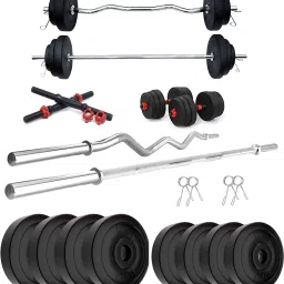 20 kg PVC GYM KIT WITH 3FT CURL, 3FT STRAIGHT ROD AND Home Gym Combo-21