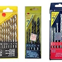 Drill Bit Set 23 pcs Drill Bits Combo - 13 Pieces Hss Drill, 5 pcs Sharpe Tip Drill for Wood, 5 Pieces Masonry Drill Set for Wall, Concrete Pack Of 3-2