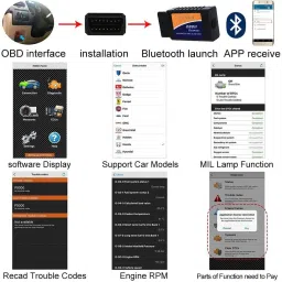 xsentuals ELM327 Bluetooth ELM 327 V2.1 Interface OBD2/OBD II Auto Car Diagnostic Scanner OBD Reader image 5