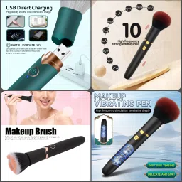 purvish Hidden in Stylish Makeup Brush Design for Private and Dual- Purpose Use 2-in-1 Discreet Vibrator & Face Massager image 3