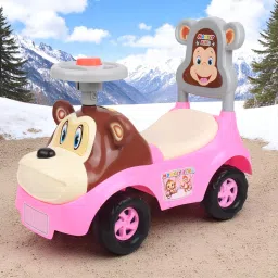 KIDS JEEP CAR WITH MONKEY FACE , BEST FOR 1 TO 2 YEAR KIDS ONLY, LIGHT & MUSIC Jeep Non Battery Operated Ride On-15