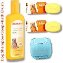 Anti-tick Shampoo 200 ml + Anti Dandruff Soap 75gm each + Pet Brush 200 ml Pet Coat Cleanser-20