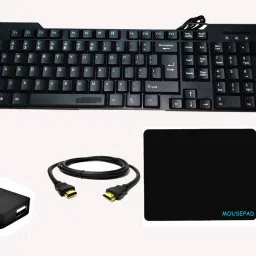 RSG 5 IN 1 COMBO PACK WITH KEYBOARD ,MOUSE,MOUSEPAD,USB HUB & HDMI CABLE Combo Set-5