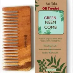 Oil Treared Shampoo Neem Wooden Comb For Detangling (Small)-image-54