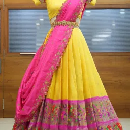 Self Design Semi Stitched Lehenga Choli-image-6