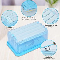 Cloth Washing Soap Roller, Dispenser Case with Lid Having Roller Dispenser-image-45