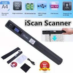 microware 32GB SD Card Supported Portable Scanner with OCR Reader 900Dpi Iscan Handheld A4 Document / Book Scanner Jpg And Pdf Formate Corded Portable Scanner image 3