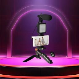GUGGU Tripod Video Kit Recording With Shotgun Phone Holder,Led Light For YoutubeA329 Tripod-image-22