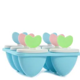 Plastic Reusable Ice Pop Makers, Homemade Popsicle Frozen Ice Cream Moulds Tray of 6 Candy with Reusable Stick Kulfi Maker Mould Candy Mould Ice Lolly Mould for Children & Adults Multicolor Plastic Ice Cube Tray-14