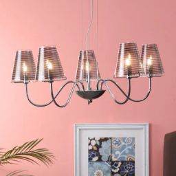 kapoor lampshades Albany Silver Glass Shaded Chandelier-picture-13