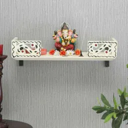 d'dass White Pine Wood Pooja Mandir Without Door By D Dass-picture-30
