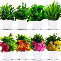 Artificial Fake Green Plant and Colored Artificial Plants for Home, Office Bonsai Wild Artificial Plantwith Pot-image-72