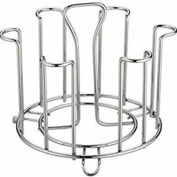 Stainless Steel and Virgin Glass Holder for 6 Glasses for Kitchen/Dining Table Stainless Steel Glass Holder-image-66
