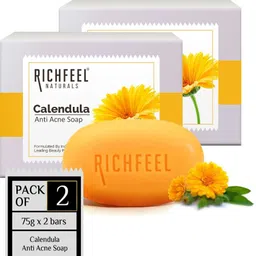 richfeel Calendula Anti-Acne Soap For Acne skin & Blemishes 75g (Pack of 2)-picture-24