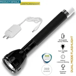 Rechargeable LED Long Range Torch Full Power Up to 1 Km With BackLight Torch 8 hrs Torch Emergency Light-36