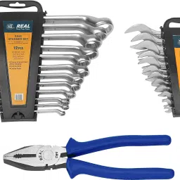 17 combo Ring Spanner 12Pc, DOE 12 Pc, Combination Plier 8" Double Sided Box End Wrench-image-42