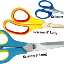 Premium Quality Light Weight, Multipurpose Scissor, Sharp Stainless Steel Blades, Easy to Clean Non-Stick Coating, Ergonomic Handles, Best for Fabric/ Cloth, Kitchen and Gardening - Set of 3 Scissors (5.5", 8" & 9" Long) Scissors-4