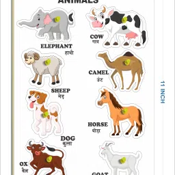mecdoit international Wooden Puzzle Game for Learning Kids - Animals Name & Shape with 8 Shapes image 2