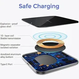 MARS Fast & Sleek: Square Wireless Charging Pad for All Devices Charging Pad image 3