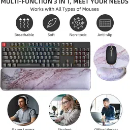 STORITE Mouse and Keyboard Pad with Wrist Rest Support Memory Foam Mousepad image 5