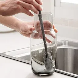 Cleaning Brush with Silicone Long Handle for Water Bottles, Cleaner for Kitchen-image-49