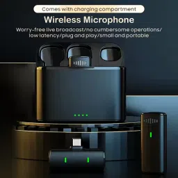 fotokina K10 Wireless Mic DSP Noise Canceling Microphone (2 Microphones+1 Receiver) Camera Microphone image 5