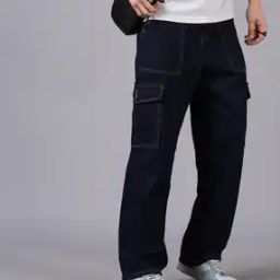 Shein Street Full Length Cargo Style Relaxed Jeans-image-8