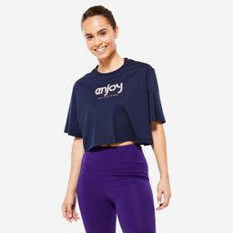 domyos Cropped T-Shirt 520 - Navy Blue-picture-40