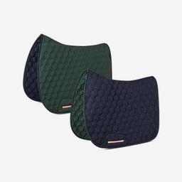 Horse Riding Reversible Saddle Cloth For Horse and Pony 500 - Navy/Green-image-81