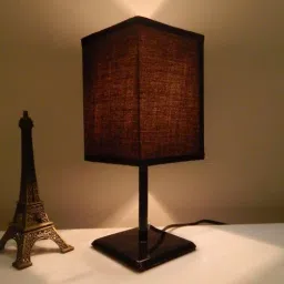 Black Cotton Shade Table Lamp with Black Base by Tu Casa-picture-29