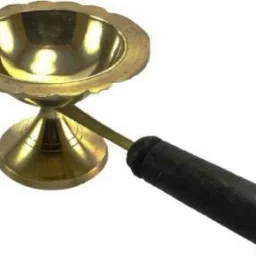 arti diya, aarti diya, aarti stand dhoop dani dhoop stand,brass dhoop dani,diya stand, diya lamp, kapoor lamp, kapoor stand, diyas for pooja brass with handle Brass Table Diya-image-25