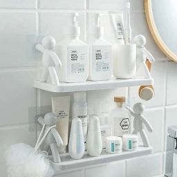 Self Adhesive Multi-Purpose Wall Hanging Humanoid floating Shelf 1.1119 Plastic Wall Shelf-3