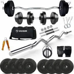 10 kg home gym combos kit 14" Dumbbell rod 3 feet curl rod fitness exercise gym set Home Gym Combo-22