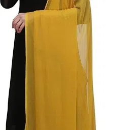 Chiffon Solid Yellow Women Dupatta-image-80