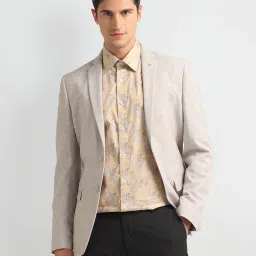 Men Self Design Single Breasted Formal Blazer-image-73