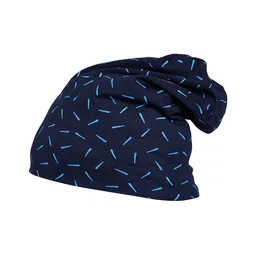 VIMAL JONNEY Unisex Navy Blue Printed Beanie-image-4