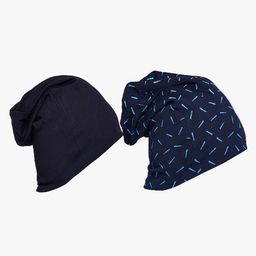VIMAL JONNEY Navy Blue & Black 2 Printed Beanie-image-53