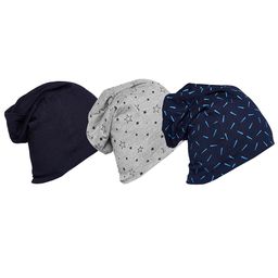 VIMAL JONNEY Pack of 3 Navy Blue & Grey Printed Beanies-57