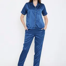 Arendelle Lapel Collar Satin Night suit-picture-54