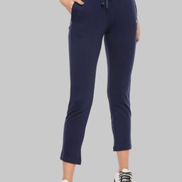 Dollar Missy Women Navy-Blue Solid Cotton Dry fit Track Pant-picture-30