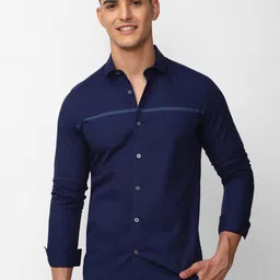 SIMON CARTER LONDON Slim Fit Spread Collar Pure Cotton Casual Shirt-image-32