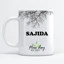 Sajida Printed New Day New Start White Name Model No:NDNS018539 Ceramic Coffee Mug-image-12