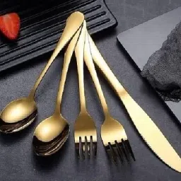 Premium Gold Stainless Steel Spoon Set for Elegant Dining – Set of 1 (5Pcs) Stainless Steel Cutlery Set-13