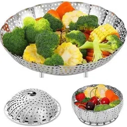 Foldable Vegetable Steamer for Cooking to Fits Various Stainless Steel Fruit & Vegetable Basket-image-65