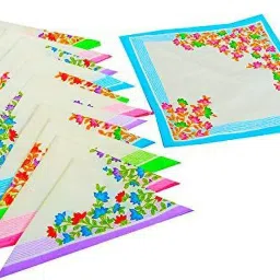 Dms Retail Women's 100% Cotton Flower Designed Handkerchief - 30 * 30 Cm ["Multicolor"] Handkerchief-image-61