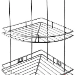 Containers Kitchen Rack 3 Tier Multipurpose Storage Organizer, Corner Stand for Kitchen and Bathroom Steel-image-79