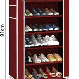 vipash Home Utility Space Saving 6 Layer plastic Shoe Rack/ Organizer shoe rack PP Collapsible Wardrobe image 3