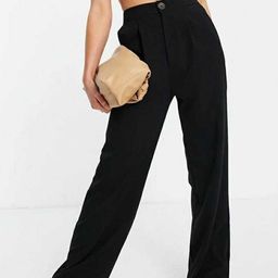 next one Women Loose Fit Black Lycra Blend Trousers-picture-10